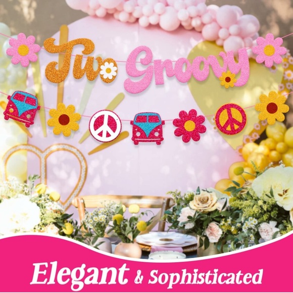 Two groovy birthday banner 🌼💕 - Picture 3 of 5